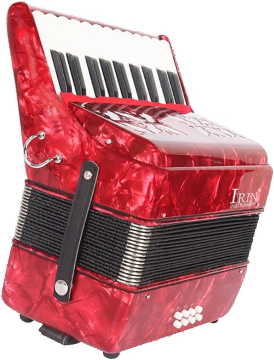 Generic 22 Keys Accordion with Strap, Piano Instrument for Music Lovers, Red image number 4