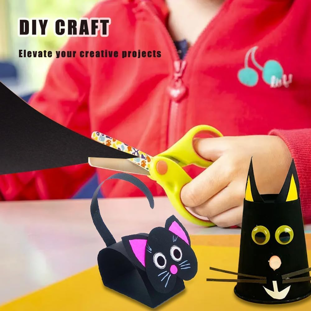 30 Sheets Black Cardstock A4 Craft Art Paper, 80Lb/235Gsm Card Stock Printer Paper for Drawing Halloween, Invitations, Scrapbooking, Crafts, DIY Cards image number 5