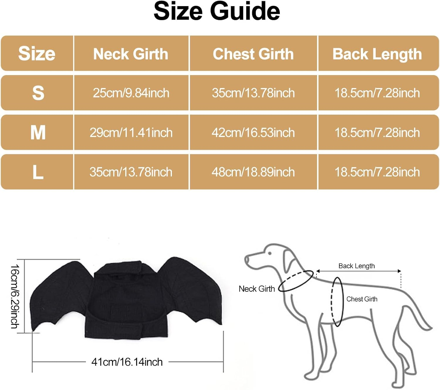 Pet Halloween Costume, Dog Cat Bat Wings Harness Pets Costumes for Medium Small Dogs Cats Puppy Kitten Halloween Cosplay Party Decoration Cute (L) image number 6