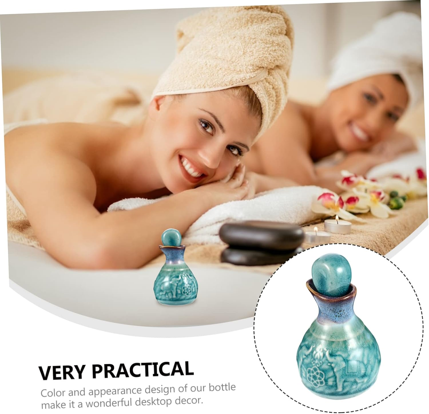 Aromatherapy Oils Essential Oil Bottle Stopper Decorative Ceramic Empty Perfume Bottle Storage image number 2
