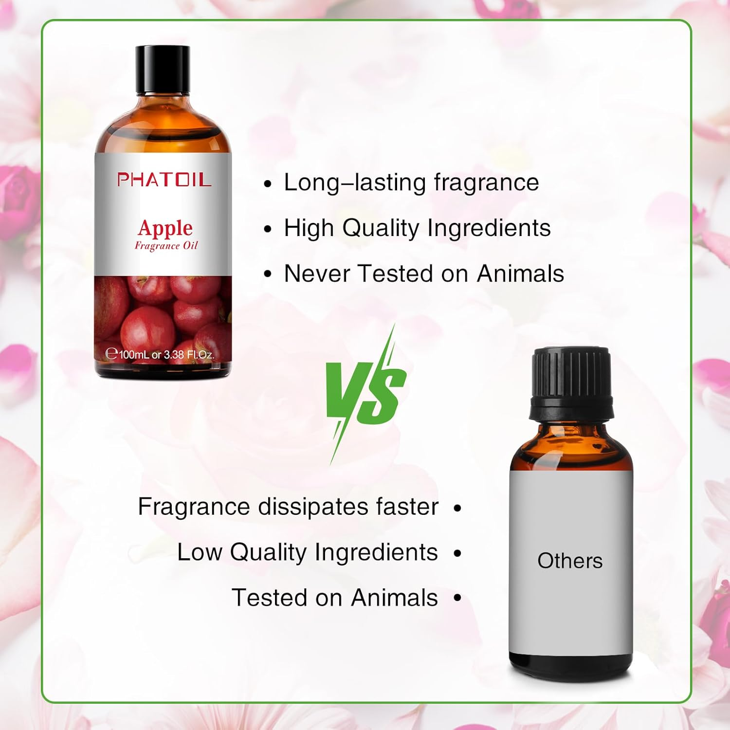 PHATOIL Apple Fragrance Oils 100ML/3.38FL.OZ, Essential Oils for Diffuser, Humidifier, Aromatherapy, DIY Candle, Soap and Scented Products Making image number 5