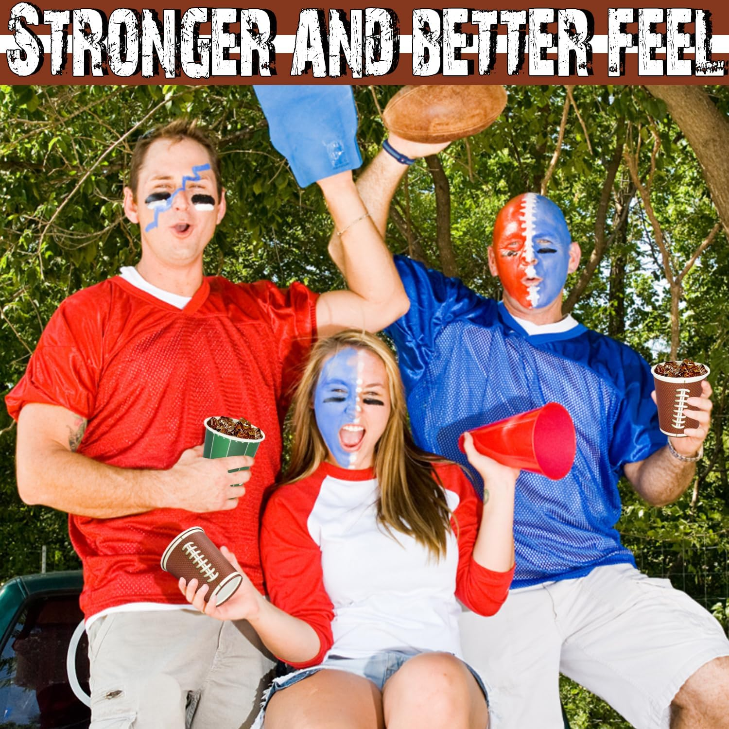 100 Pack Football Themed Disposable Paper Cups 9 OZ Football Birthday Decorations (Football) image number 4