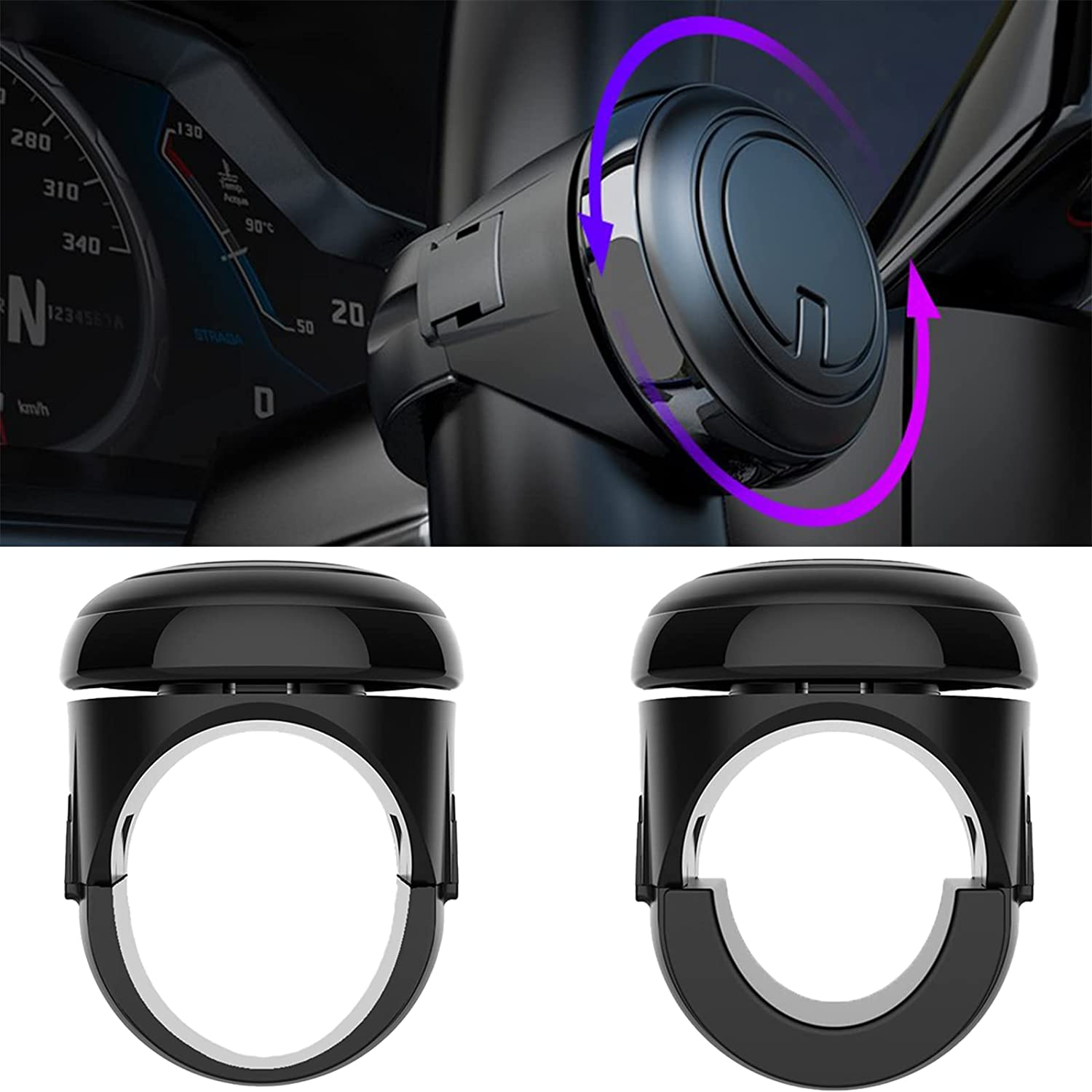 Steering Wheel Knob Spinner Wheel Knob, Skin-Touch Silicone, Low Profile, Compatible with Any Steering Wheels - Car, Tractor, Mower, for One-Handed Driving and Make Driving More Comfortable and Safer image number 4