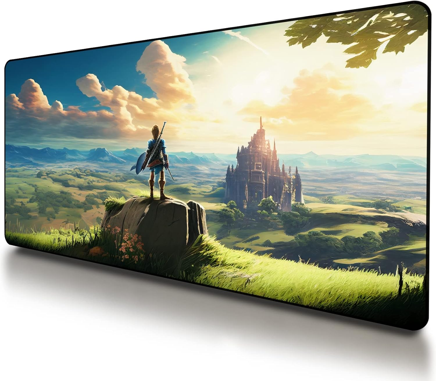 VNDL Gaming Mouse Pad XXL Extra Large Extended Non Slip - Anime Gaming Mouse Mat, Green, Black, Microfiber Cloth, Rubber, 31.5 X 15.7 In image number 3