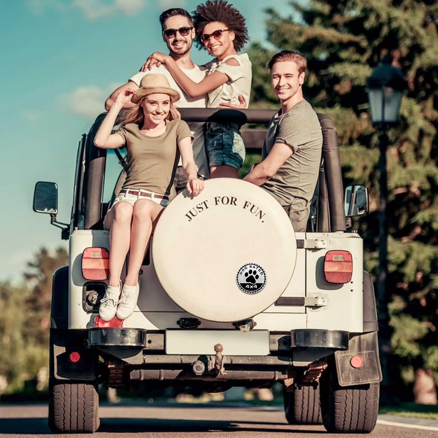 1Pc Black Dogs Badge Rated Car Emblem,4 X 4 Metal Automotive Badge 3D Metal Car Badges Emblems round Emblem Decals Stickers Compatible with Jeep Wrangler Vehicles Trucks Suv,Automotive - Multicolour image number 4