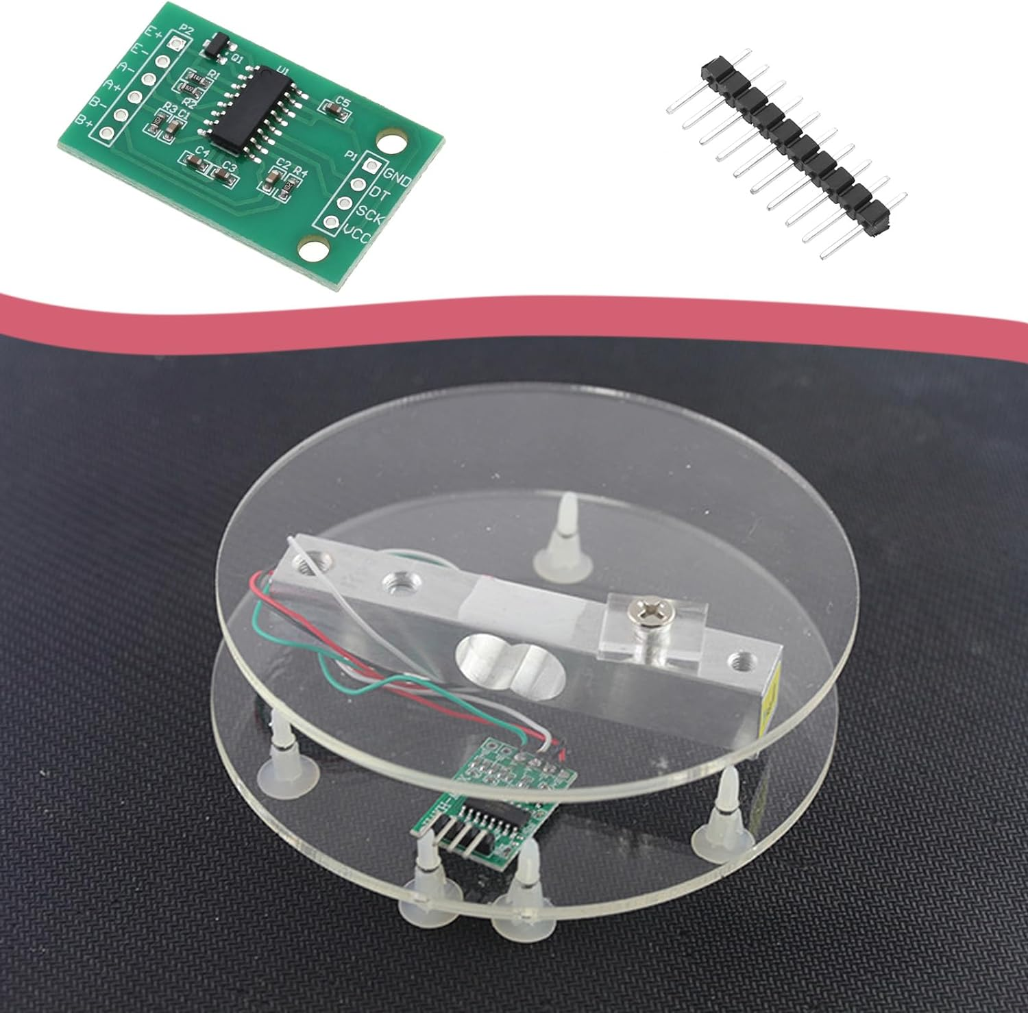 Portable Kitchen Scale Digital Weight Sensor Amplifier HX711 ADC Small Range Module Pressure Weighing Sensor Combo Kit Load Cell 5Kg image number 5