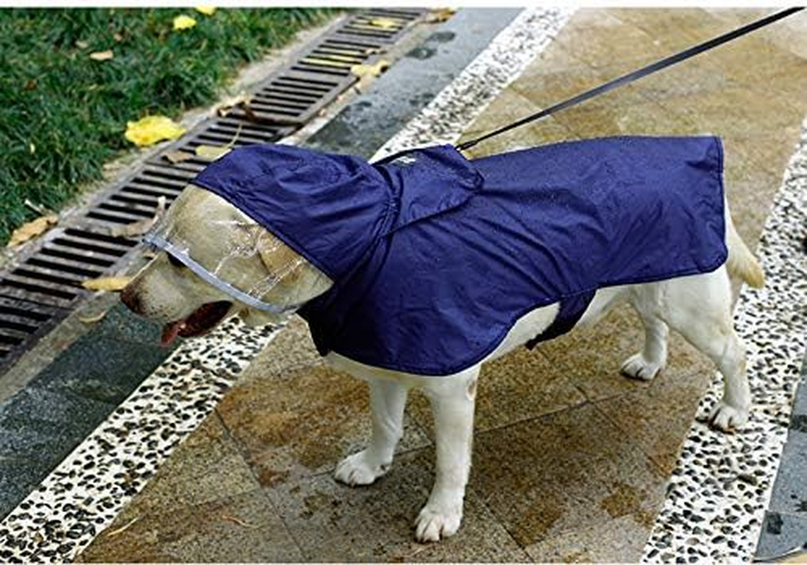 Waterproof Dog Raincoat Hooded Rain Poncho Slicker, Adjustable Pet Rain Jacket with Reflective Strip and Packable Pocket, Lightweight Dog Rain Coats for Small Medium Large Dogs (Blue, XXL) image number 2
