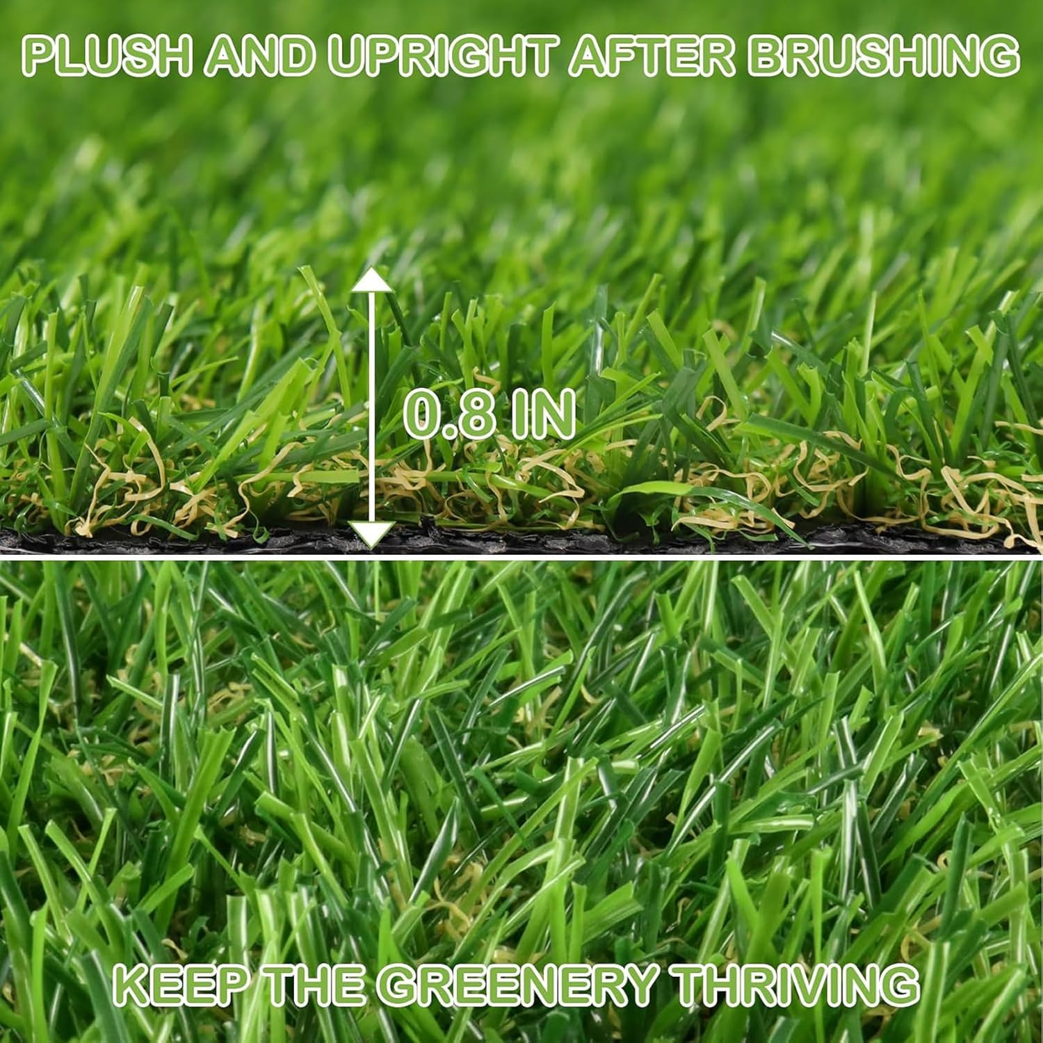 Artificial Grass Turf Carpet, Synthetic Dog Grass Rug Mat for Outdoor Indoor Garden Lawn Balcony Backyard Patio Landscape Balcony, 300 * 100 * 2.5Cm Green image number 3