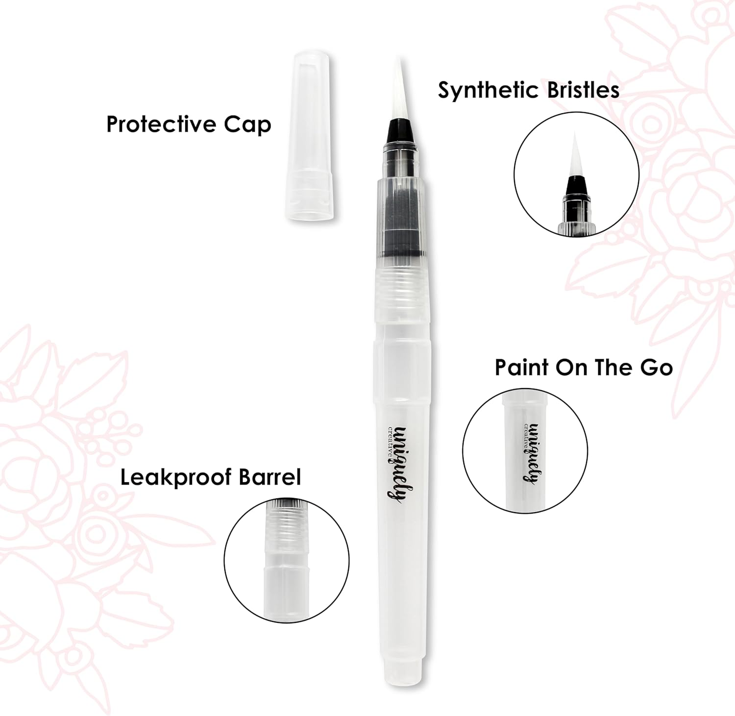 Uniquely Creative UNIQOLOUR Waterbrush Pen for Watercolour Painting (Clear 14.5 Cm) image number 3