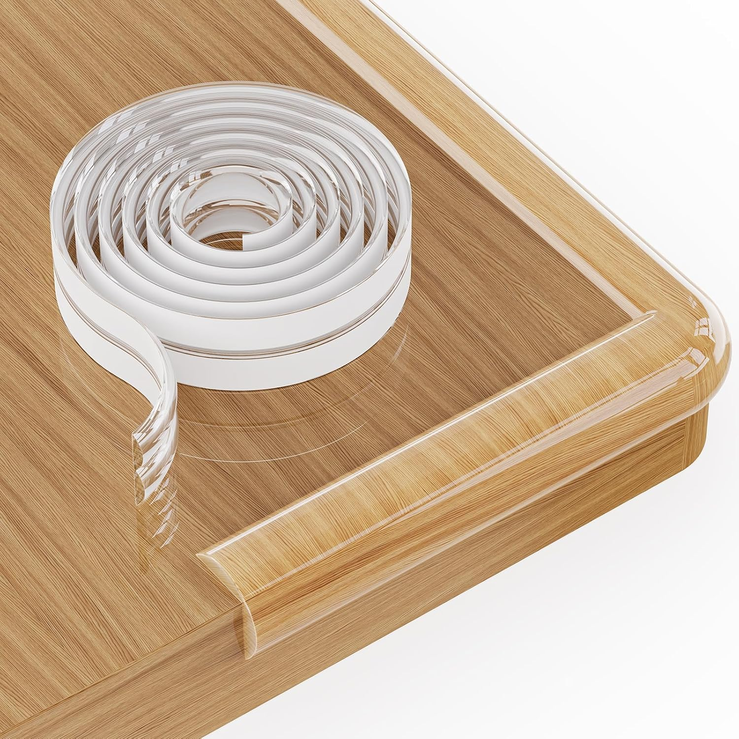 Corner Protectors Transparent, E-PRONSE 20Ft Furniture Table Edge Protectors Soft Silicone Bumper Strip with Strong Adhesive Tape for for Cabinets, Tables, Drawers, Household Appliances image number 3