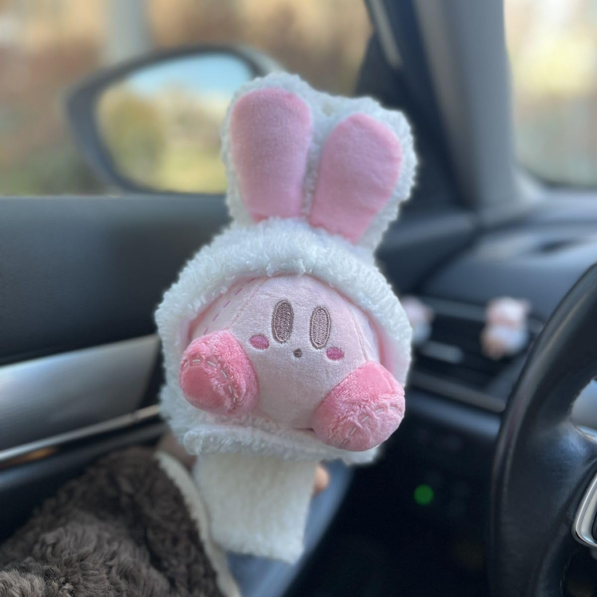 Car Seat Belt Cover Kirby Stocking Stuffers Cute Creative Toy Safety Seatbelt Shoulder Pad Auto Accessory Neck Cushion Protector Seatbelt Shoulder Protector Nice Gift (2-Pack White Kirby) - 2-Pack White Kirby image number 3