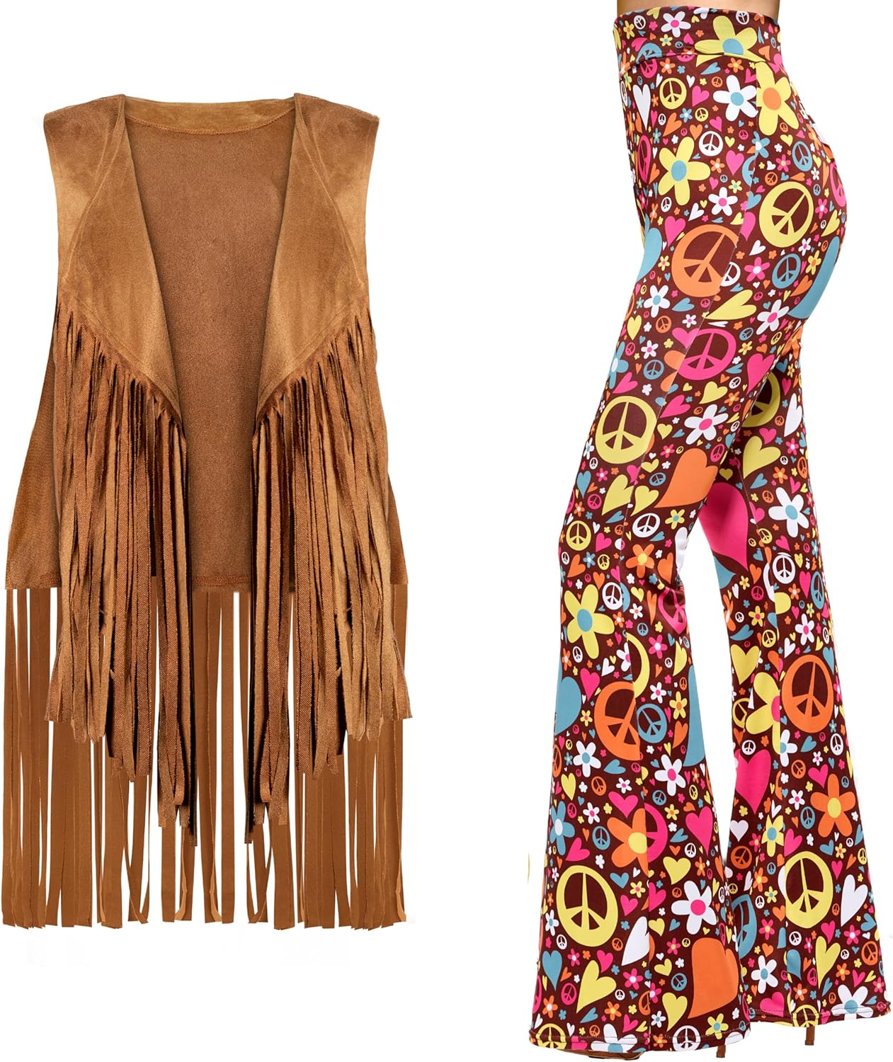 Spooktacular Creations Hippie Costume Women, Halloween 70S Outfits for Women, Adult Hippie Accessories for 70S Costumes image number 6