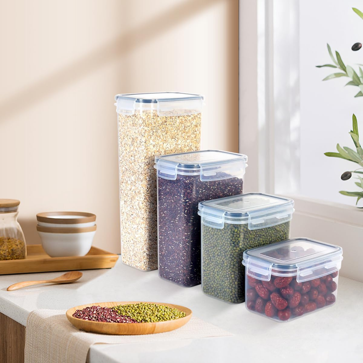 42Pack Airtight Food Storage Container Set with Lids - Kitchen Pantry Organization and Storage with Labels & Marker, Bpa-Free Plastic Leak-Proof Canisters for Dry Food, Flour and Sugar image number 1