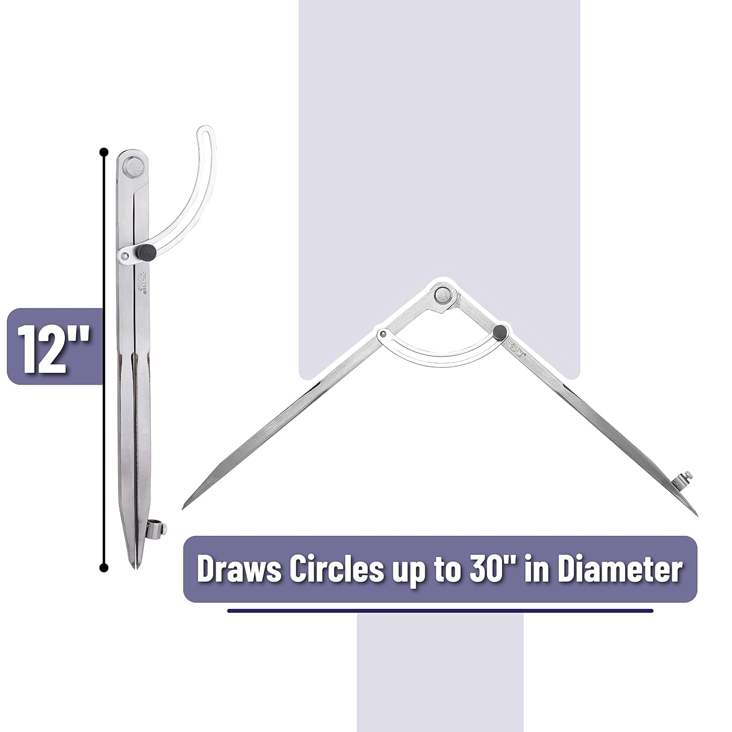 Mr. Pen- Professional Large Compass for Woodworking, 12 Inch Compass with Wing, Compass for Geometry, Compass Drawing Tool, Woodworking Compass, Pencil Compass for Carpenter, Drafting, Drawing Compass image number 5