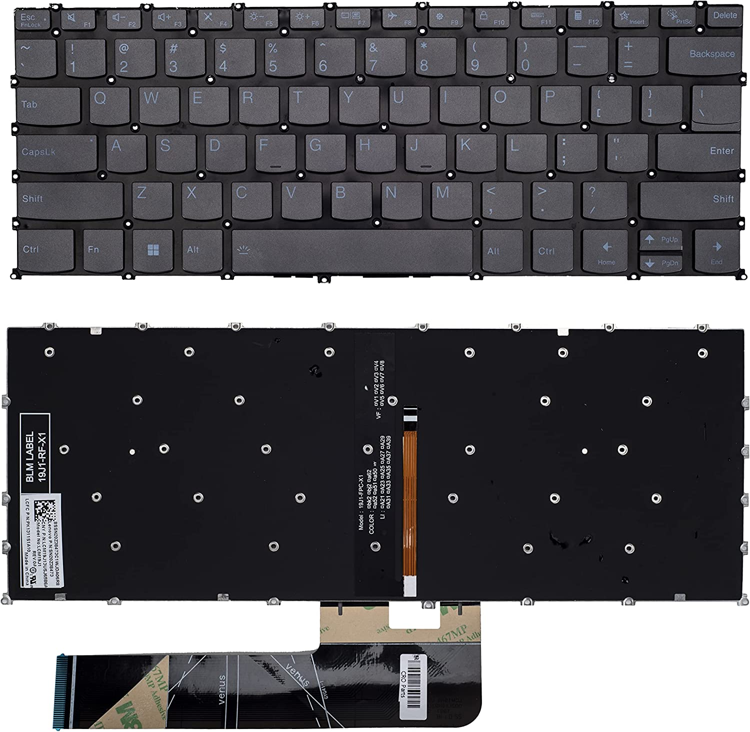 Lenovo Replacement Keyboard for Flex 5 & Ideapad 5 - Backlit US Layout image number 3