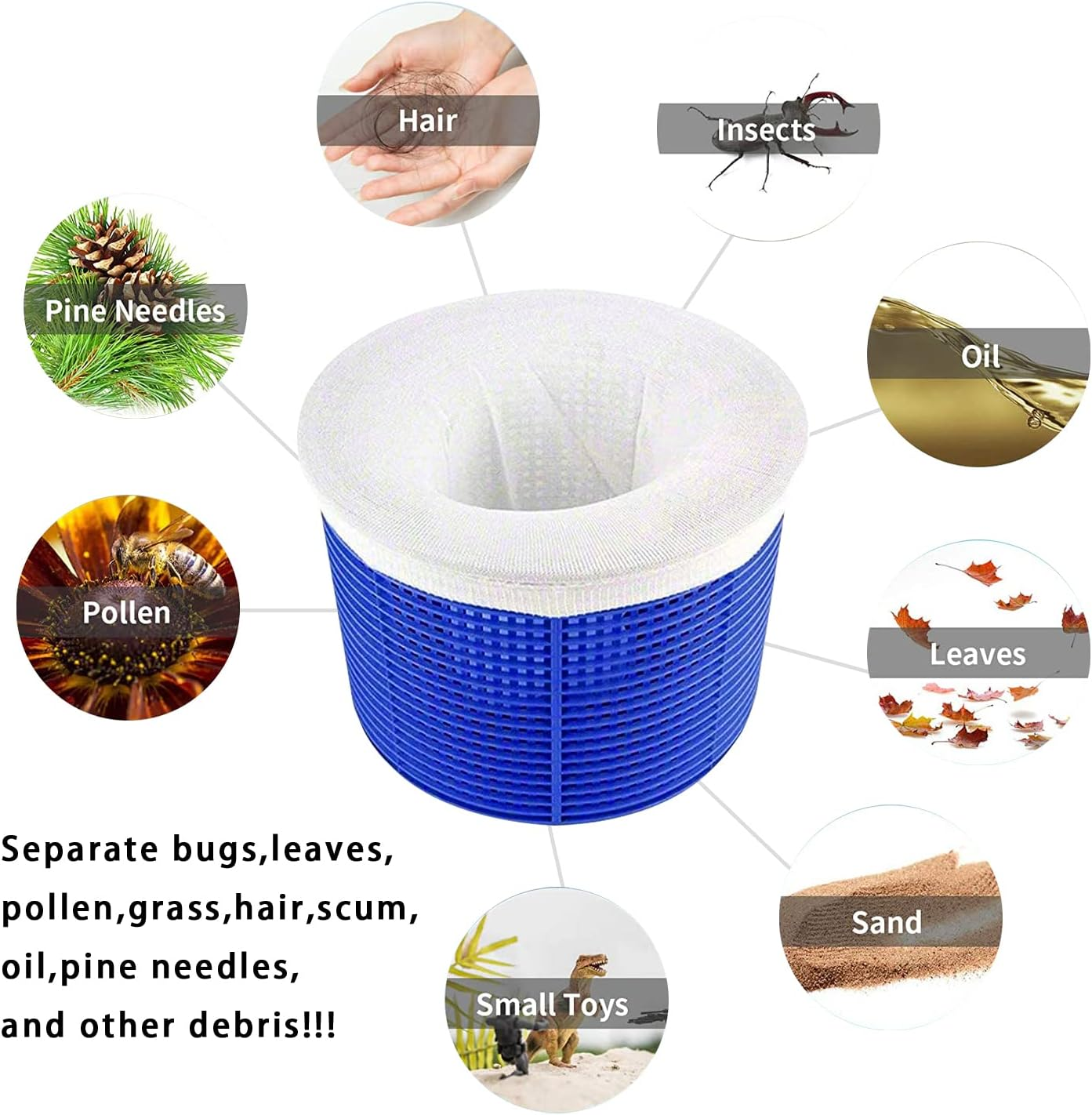 40 Pack Pool Skimmer Socks for Filters Baskets/Hot Tub Filter, Works Perfect with the Surface Skimmer for Inground and above Ground Pool, Swimming Pool Accessories for Adults Kids image number 3