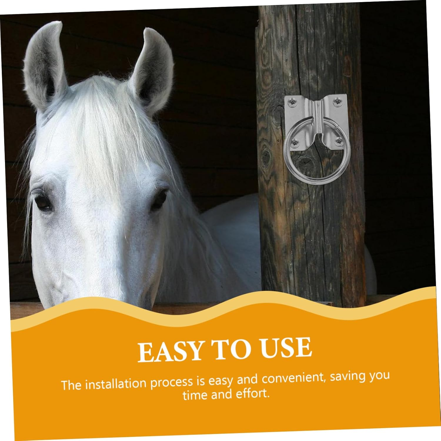 KOMBIUDA 4Pcs Horse Tie Ring Heavy Duty Tie Hardware for Horse Supplies Safe Portable image number 3