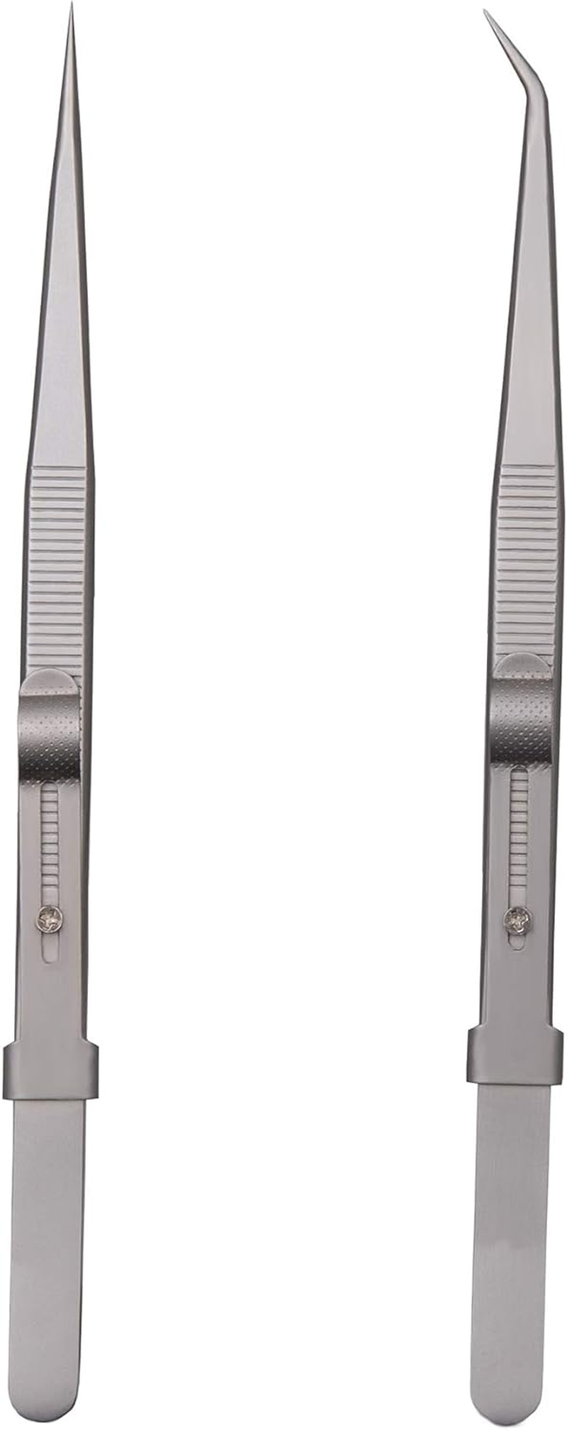 Tweezers, Precision Tweezers Set, Anti-Static Stainless Steel Curved of Tweezers, for Electronics, Laboratory Work, Jewelry-Making, Craft, Soldering, Etc（2 PCS） image number 4