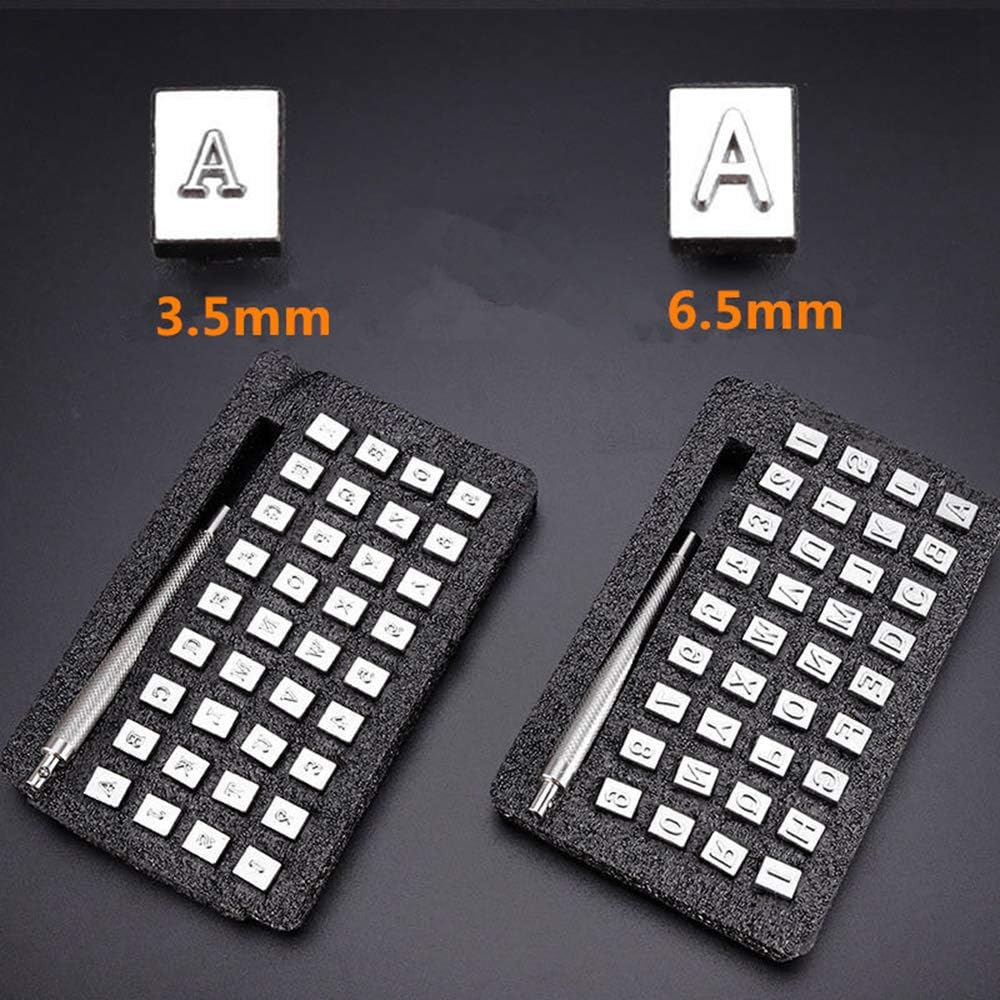 36Pcs/Set Steel Alphabet Number Stamp Punch Set for Leather Stamps Punch Tools (6.5MM) image number 2