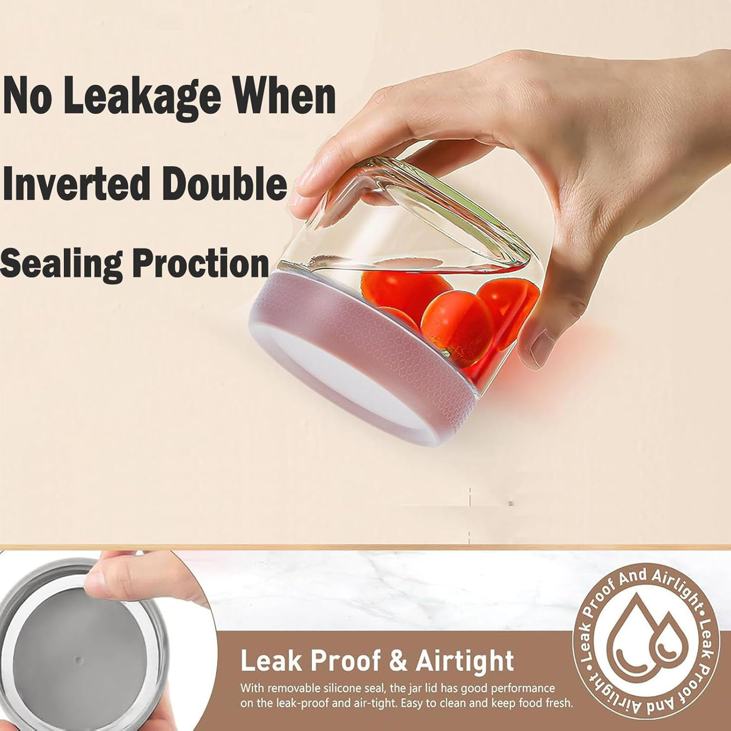 Set of 6 (350Ml)，Overnight Oats Containers with Lids, Glass Jars with Airtight Lids, Wide Mouth Mason Jars, Food Storage Containers, image number 1