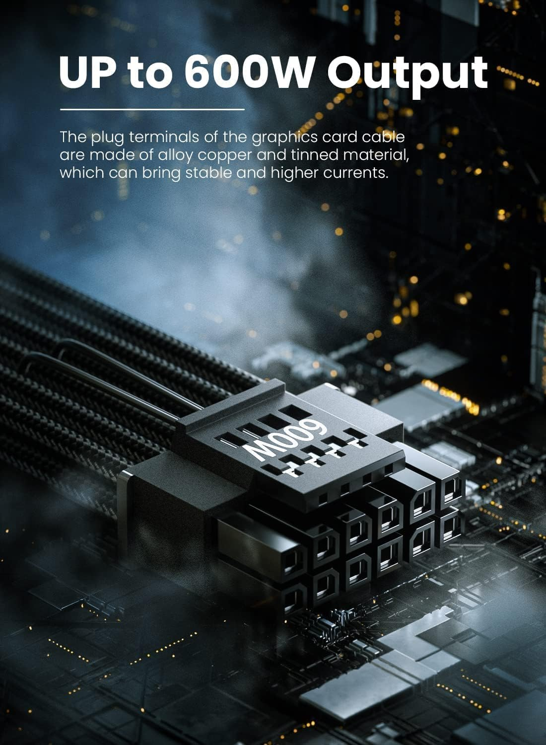 Fasgear Pci-E 5.0 12V-2X6 Extension Cable 40Cm 16Pin(12+4) 12VHPWR Male to 4X8(6+2) Pin Female Power Cable 16AWG Tinned Copper Compatible for GPU RTX 3090Ti 4070 Ti 4080 4090 5070 5070Ti 5080 5090