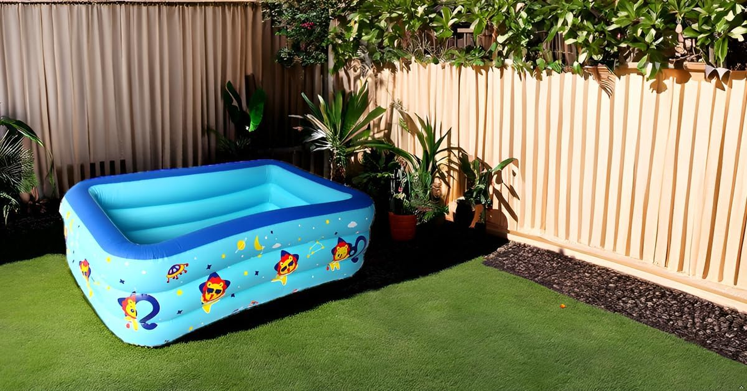 Baiao Inflatable Pool, Inflatable Swimming Pool for Adults, 71''*55'' Thickened Family Swimming Pool for Family Day, Outdoor, Garden, Backyard, Summer Water Party image number 2