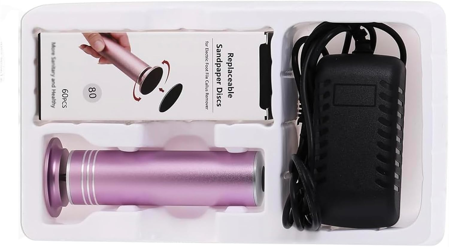 Electric Skin Sanding Tool, Feet Callus Remover, Pedicure Foot File for Dry Dead Skin, Foot Care Tool with Grinding Disc, Adjustable Speed, 60 Sandpaper Discs image number 2