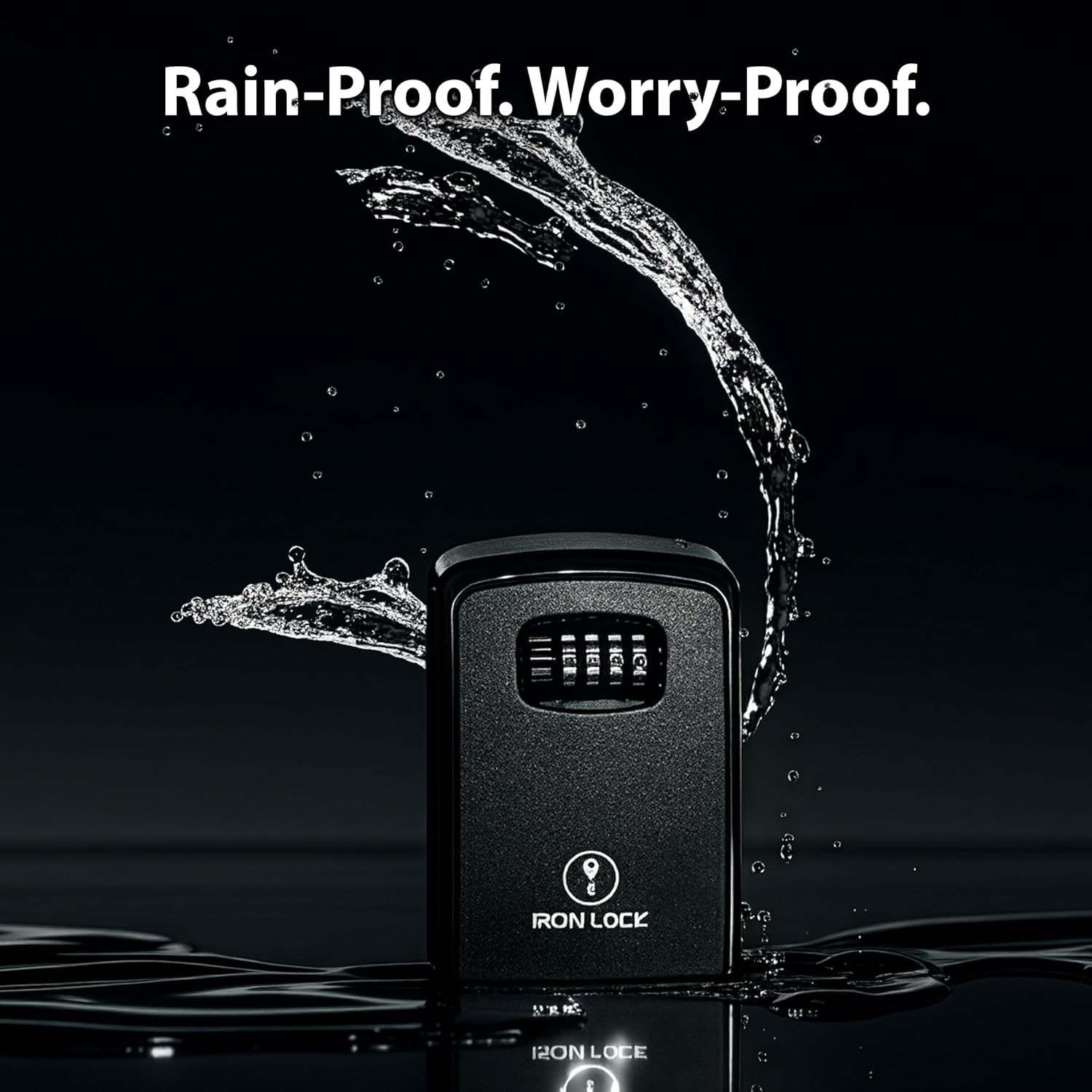 Iron Lock&reg; - XXL Key Lock Box Wall Mount for Keys 4 Digit Combination with Resettable Code with a B Switch Extra Large Lockbox Indoor Outdoor Waterproof Big Key Lock Box House Spare Keys Hide a Key - Grey image number 7