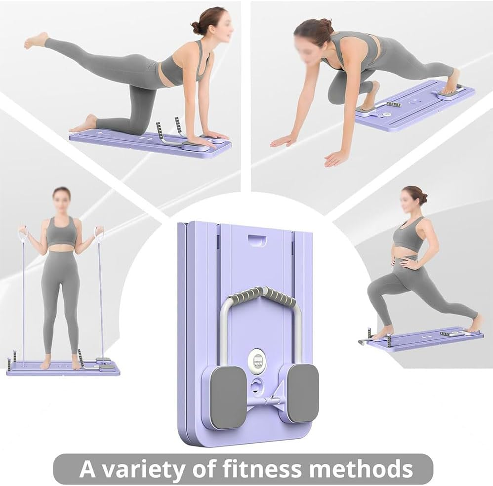 Pilates Board. 2025 Pilates Body Shaping Machine Set. 5-In-1 Pilates Skateboard. Multifunctional Foldable Pilates Body Shaping Machine. Multifunctional Abdominal Board. (Purple) image number 1