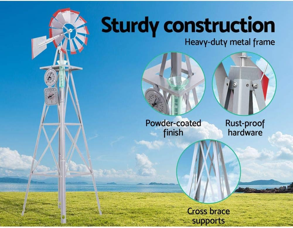 Gardeon Garden Windmill 4FT 146Cm Metal Ornaments Outdoor Decor Ornamental image number 3