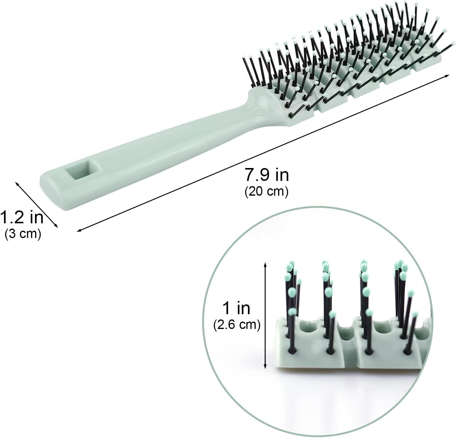 Bulk Hair Brushes for Homeless Individually Wrapped, Hair Brush Bulk, Fashion Green Hair Brush for Curly Hair Suitable for Homeless,Shelter,Air Bnb/Hotel (12 PCS) image number 6