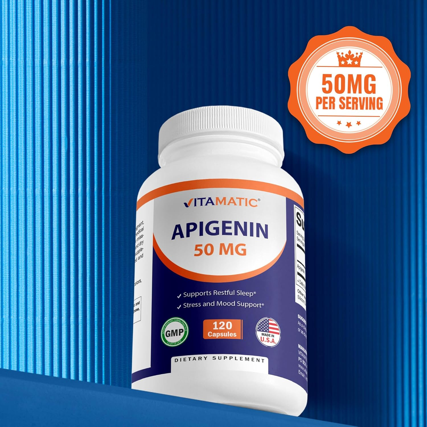 Vitamatic Apigenin 50Mg 120 Vegetarian Capsules image number 4