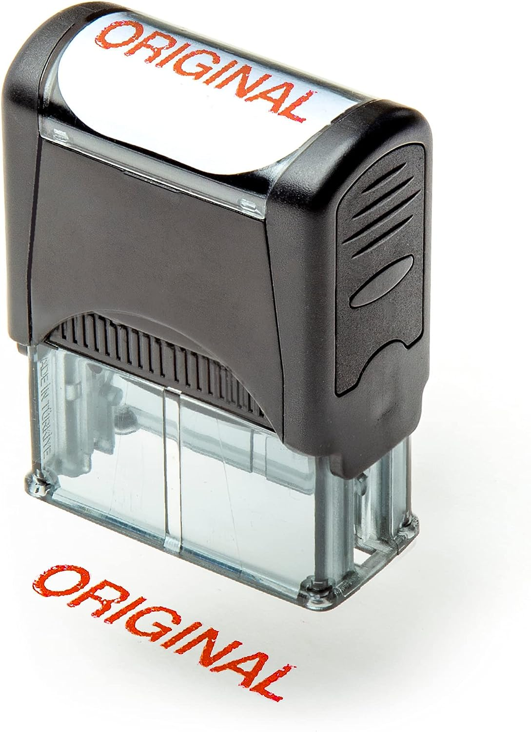 Self Inking Rubber Stamp, Refillable Red Ink Preinstalled - 1.4" X 0.51" X (35 X 8Mm) (Original)