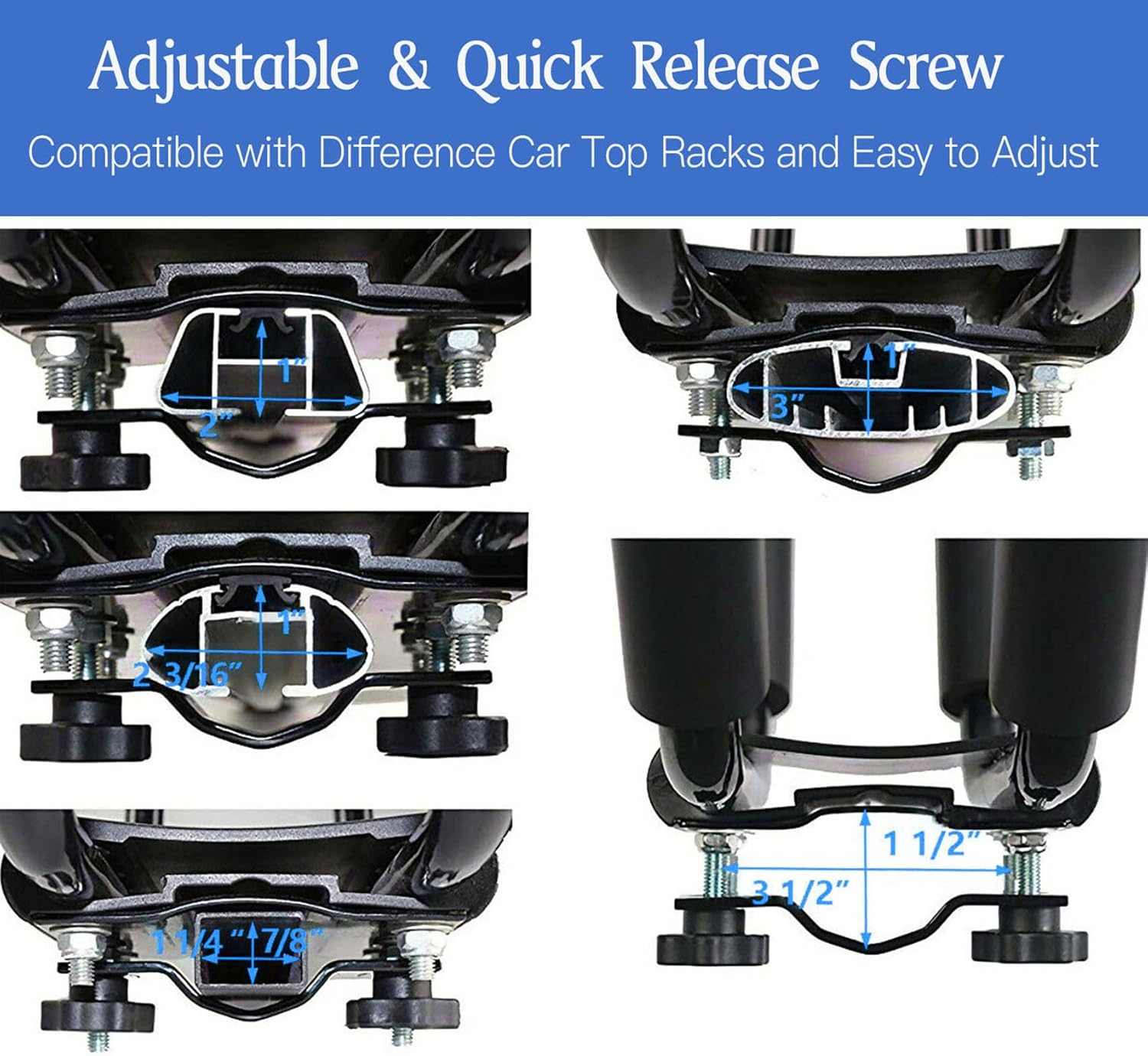 Taelakeni 1 Pairs Kayak Carrier Roof Racks, Universal Cars Kayak Canoe Roof Rack for SUV, Jeeps image number 5