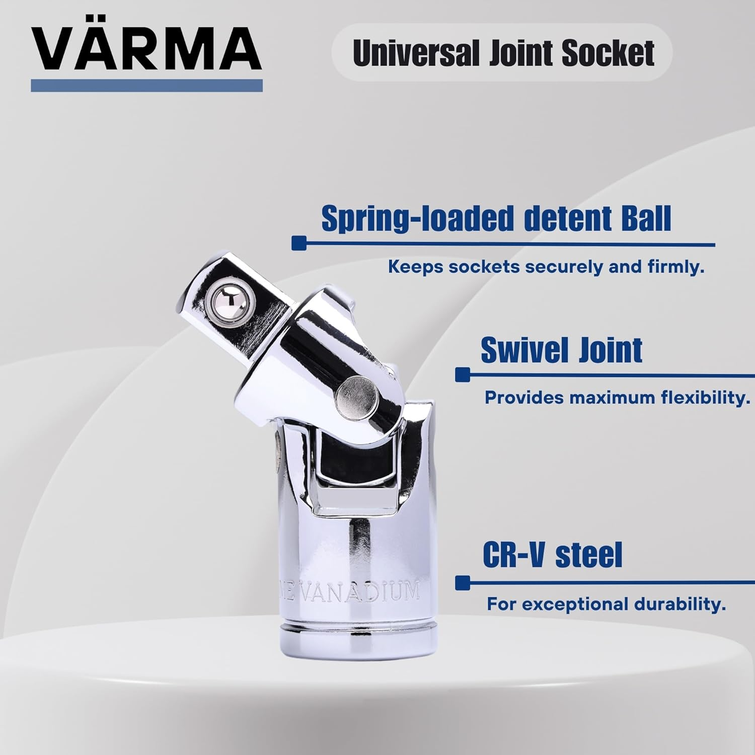 4 Piece 3/8 Inch Drive Socket Wobble Extension Bar Set (3&rdquo;, 6&rdquo;, 10&rdquo;, Universal Joint Socket Adapter), 3/8 Inch Drive Universal Joint Socket Adapter, Ideal for Automotive, DIY Use image number 2