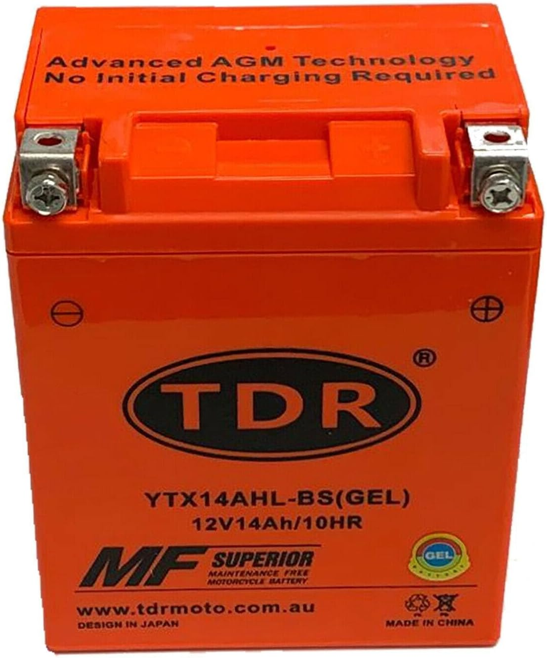 TDR YTX14AHL-BS 12V 14Ah GEL Motorbike Battery image number 5
