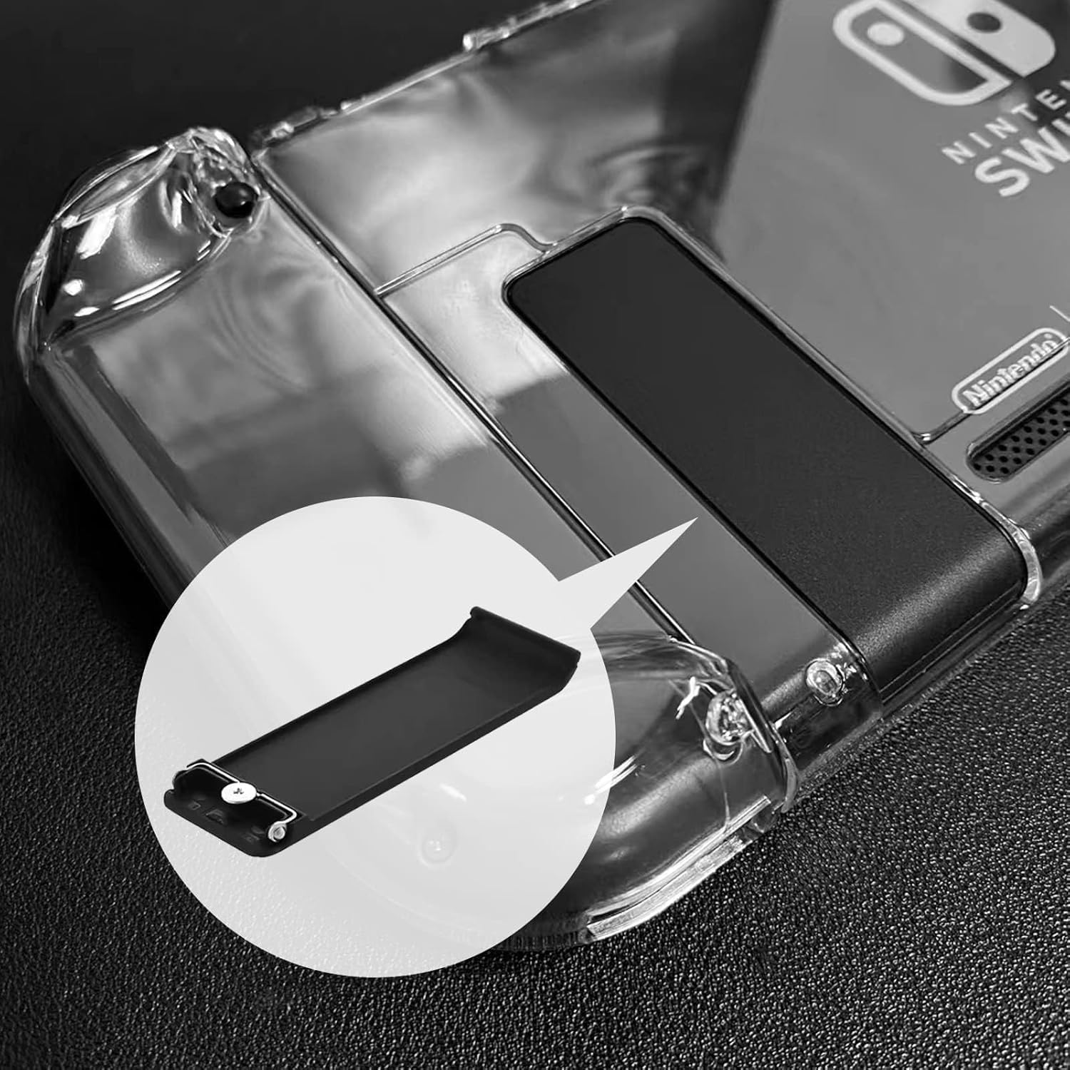 4Pcs Black Switch Back Stand Replacement, Upgraded Design Durable Kickstand for Nintendo Switch & OLED, Anti-Slip Design for Stable Handheld Mode, Easy Install Replacement Parts image number 4