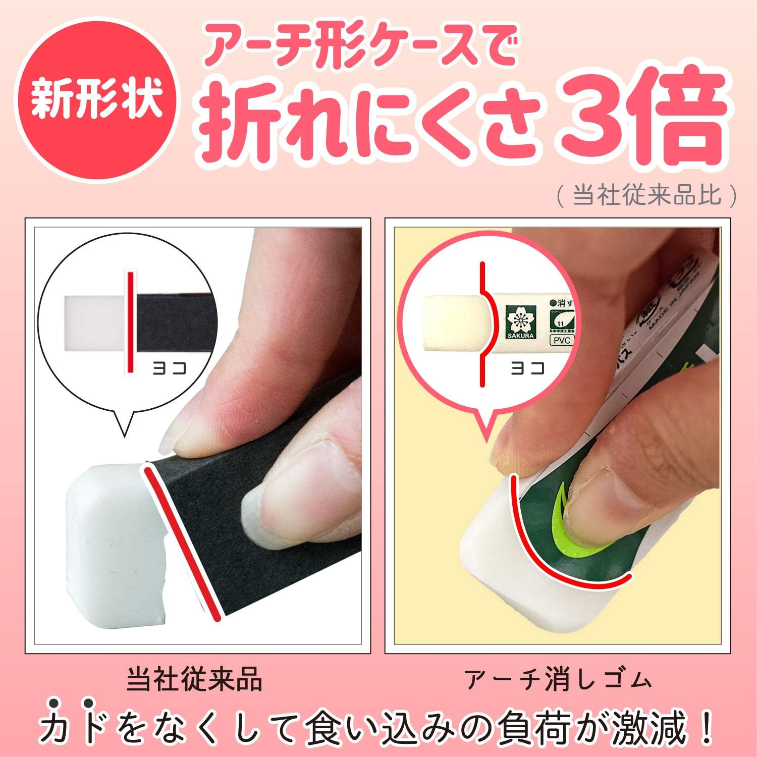 Sakura Crepas Eraser Arch Set, 3 Each, RAF60100-6P image number 1