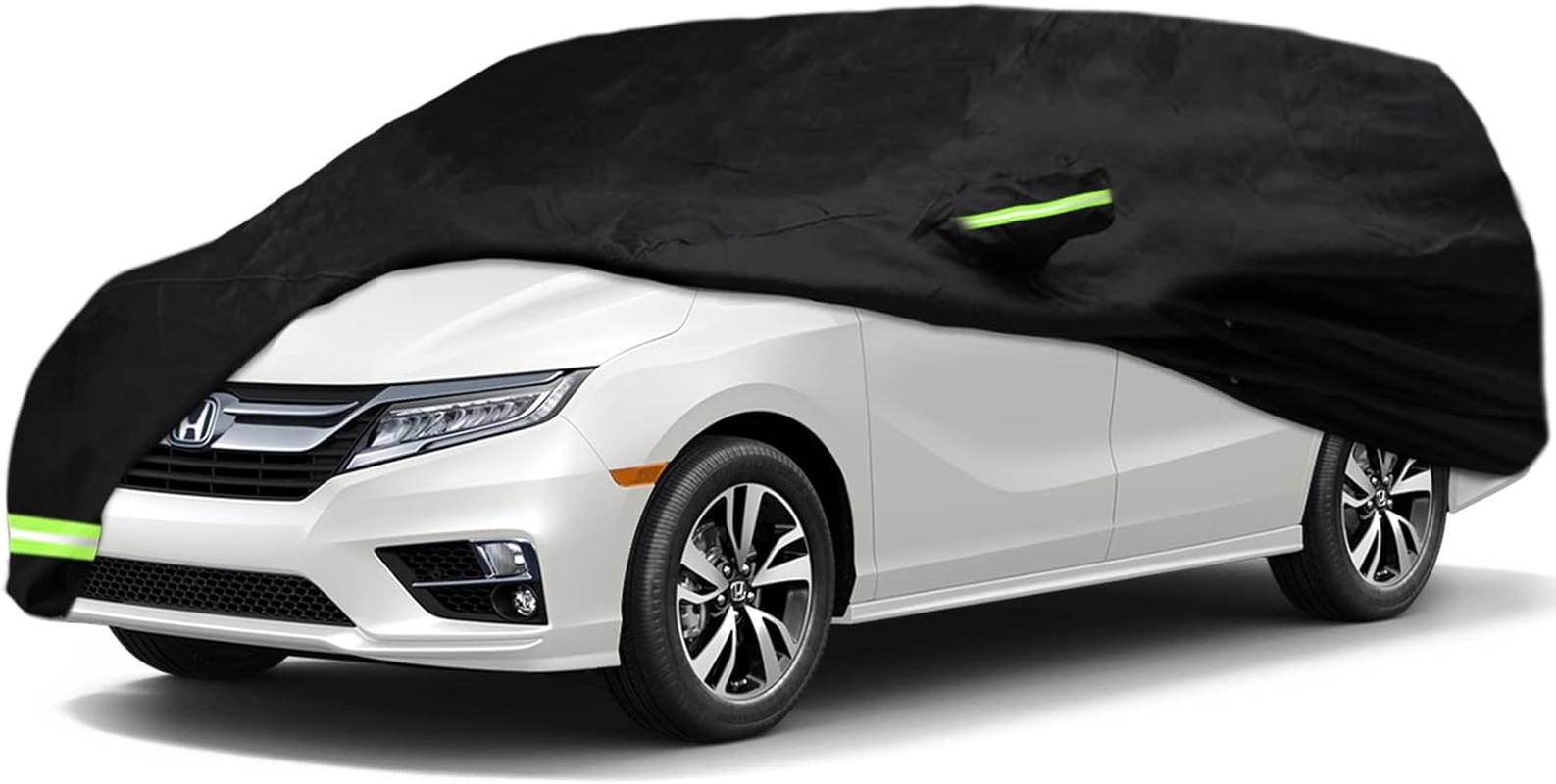 YIXIN Waterproof Car Cover Cover for 2005-2026 Honda Odyssey Minivan 190T Custom Fits 100% Water Resistant Wind Belt and Single Door Zipper, up to 205" L (Black-For Honda Odyssey)