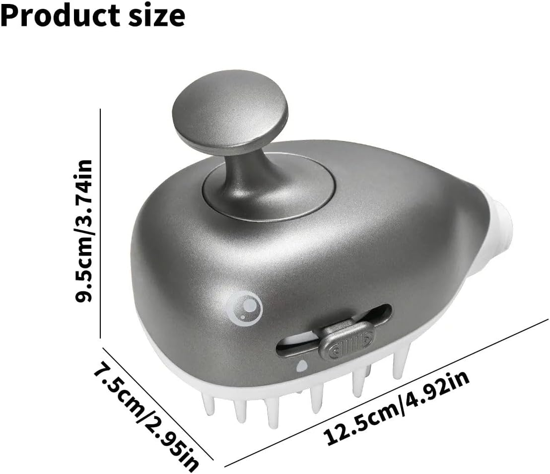 Dog Shower & Grooming Supplies - 2-In-1 Sprayer Brush with Built-In Soap Dispenser, Shower Attachment for All Pets Indoor,Outdoor Use (Grey)