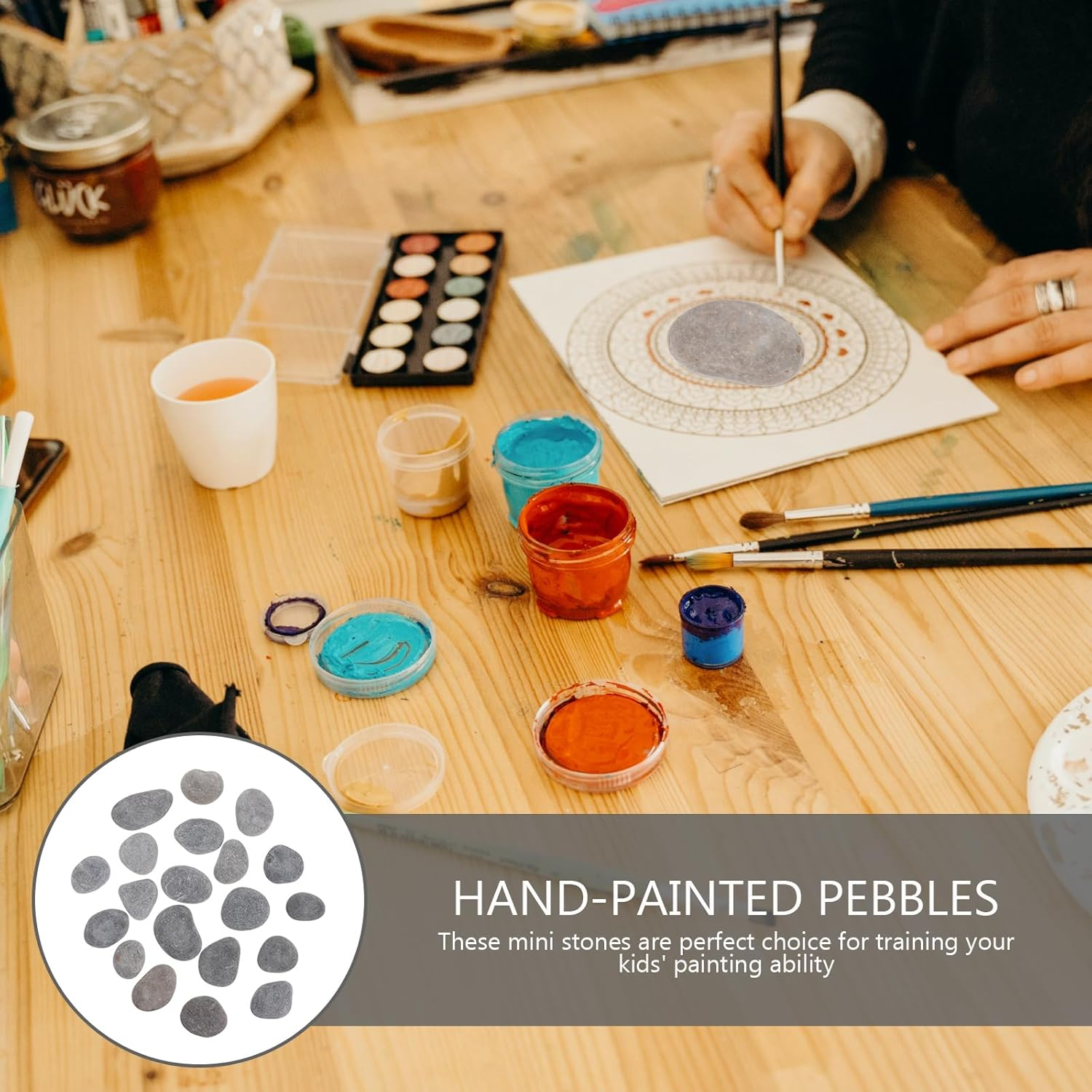 GANAZONO 1 Set Painting Rock Natural Rocks Kindness Rocks Crafting Party Pack Bundle River Stones Rocks Flat Smooth Rocks Cobblestone for Painting Crafts