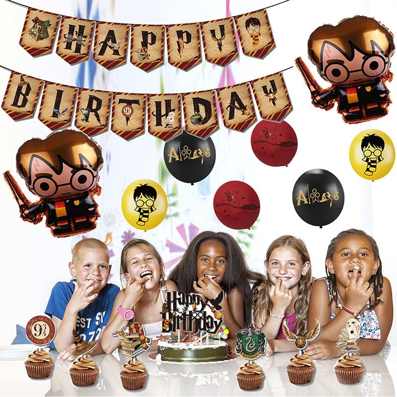 Decoration Birthday Harry Potter Birthday Decoration Wizard Balloons Harry Potter Birthday Balloons Wizard Party Decoration Wizard Birthday Decoration Harry Potter Birthday Garland Wizard Cake Topper image number 1
