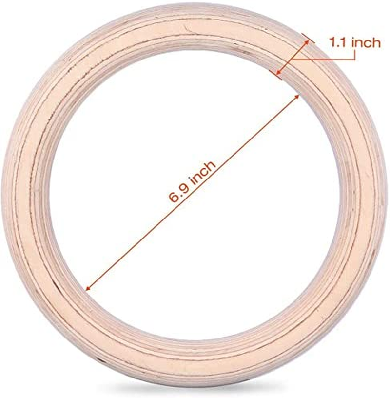 KYLIN SPORT Gymnastic Rings with Adjustable Straps Heavy Duty Exercise Gym Rings for Pull Ups and Dips,Cross-Training Workout,Strength Training,Fitness image number 4