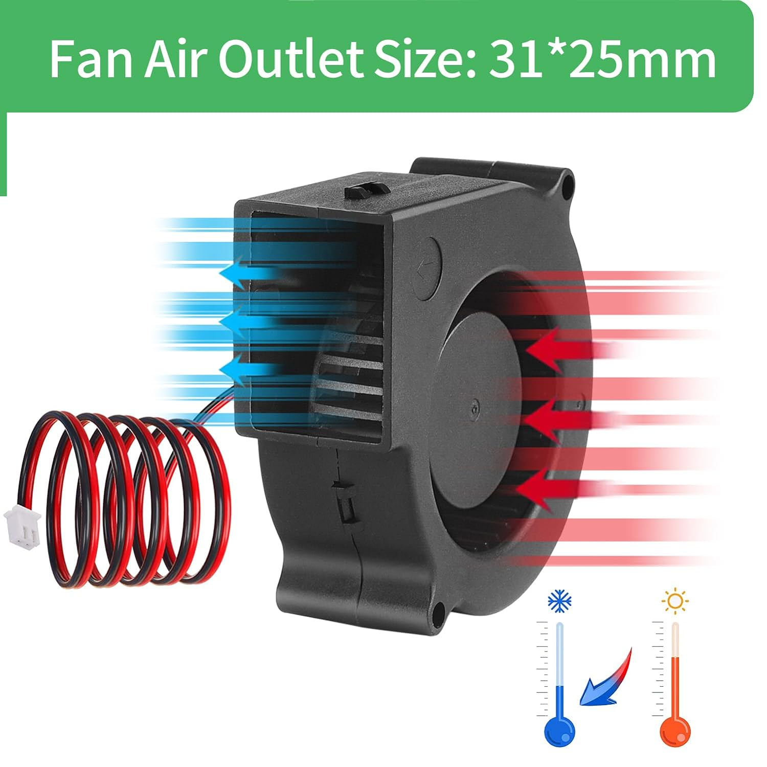 75Mm X 30Mm 7530 12V Dual Ball Bearing DC Brushless Cooling Blower Fan AV-F7530MB CE TUV image number 6