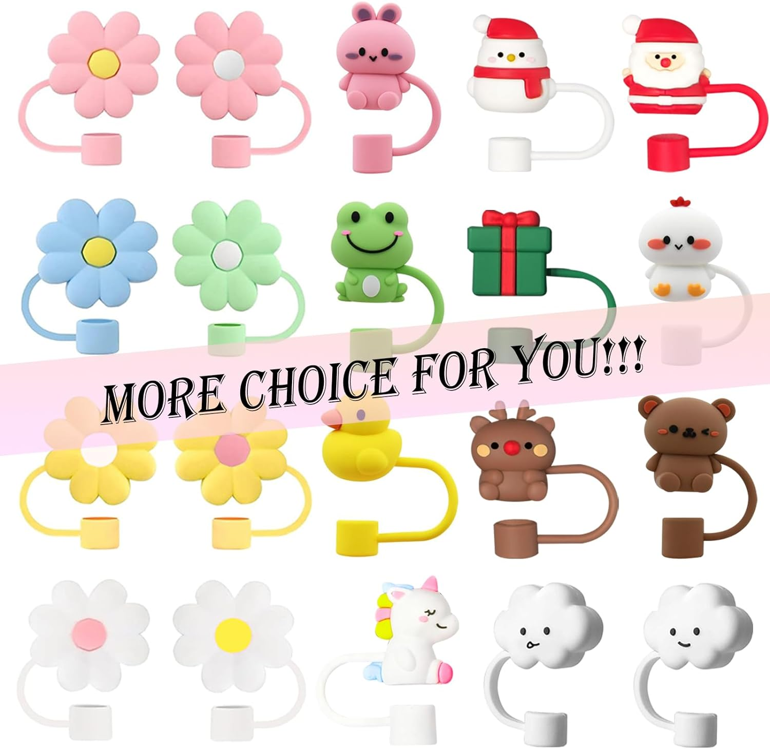 Straw Cover Compatible with Stanley 30&40 Oz Tumbler,4Pcs Large Cloud Straw Covers Cap for Stanley Cup Accessories,Food-Grade Silicone Protector Topper for 10Mm Straws (4Pc Cloud Straw Cover)