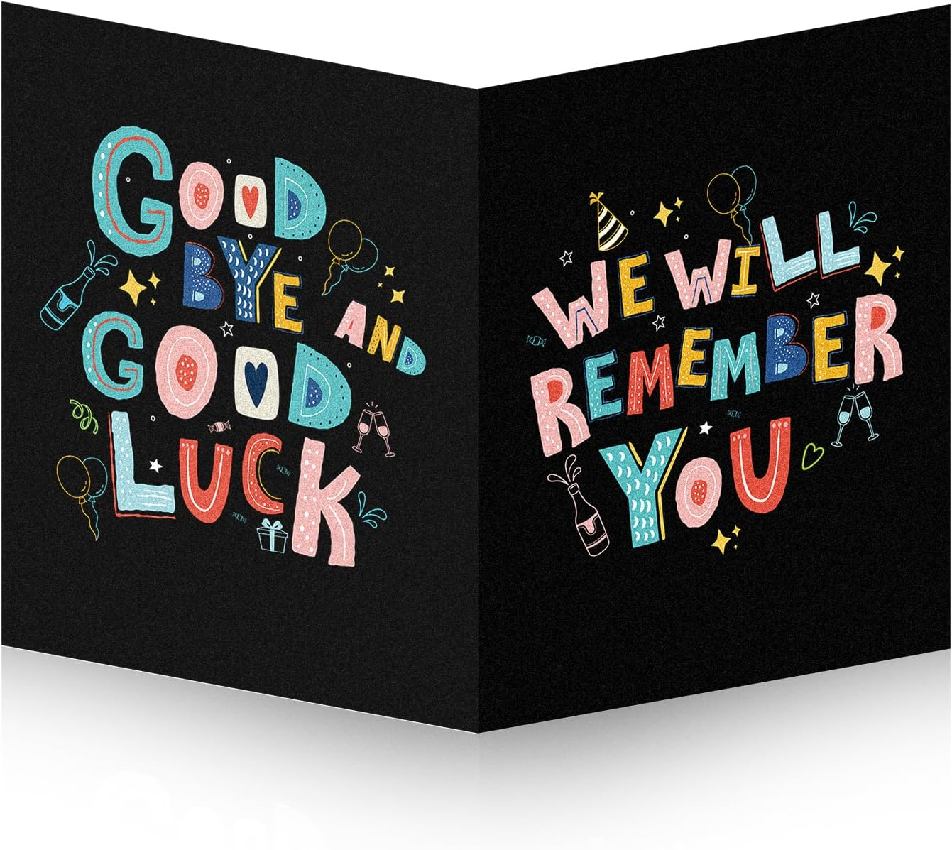 Large Farewell Greeting Card, 17.32X11.02 Inch Funny Coworker Leaving Card with Envelope Good Bye Good Luck Card Retirement Farewell Gift Cards for Men Women (Black)