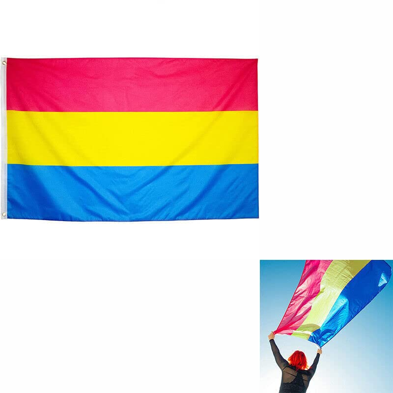 AIMALL Pansexual LARGE Flag 150X90Cm Pan Sexual LGBT Lesbian Gay Rainbow Mardi Gras New image number 6