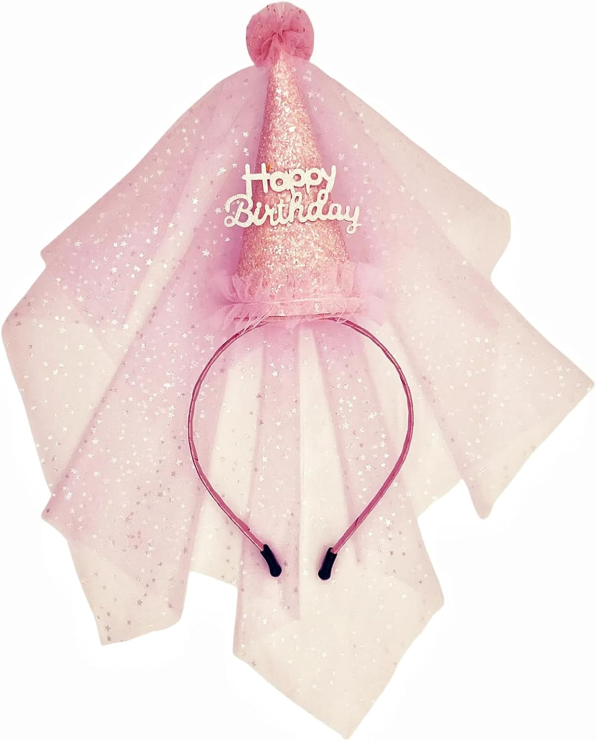 Birthday Hats, Party Hats, Birthday Dress Up,Princess Birthday Hat with Veil - Fairytale Princess Look image number 3