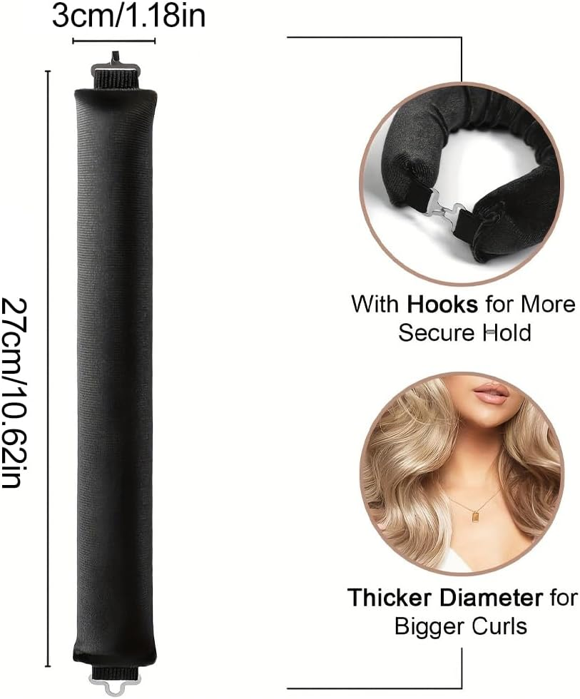 Curlers, No Heat Curling Iron for Long Hair, Heat-Free Curling Iron for All Hair Types, Homemade Heat-Free Curling Band Hairstyle Set for Medium to Long Hair (Pack of 3) image number 1