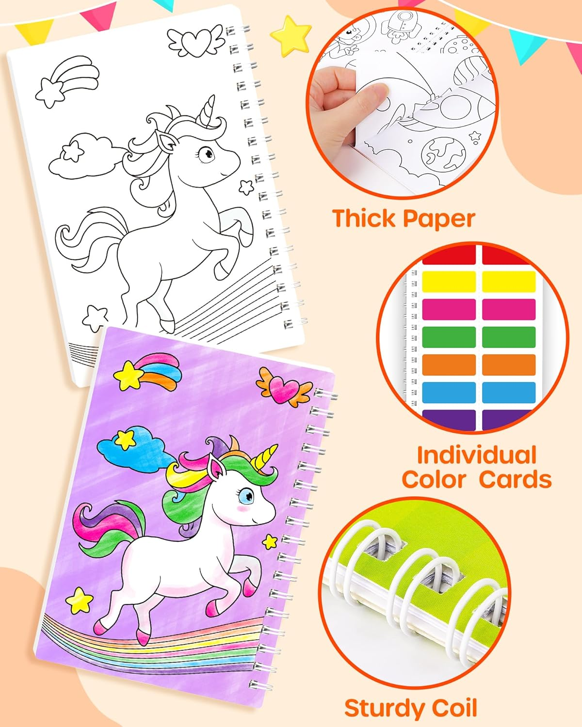 D-Fantix 24 Pack Paint with Water Coloring Books for Kids Ages 4-8-12, Birthday Party Favors Bulk Gifts Goodie Bag Stuffers, Arts and Crafts Classroom Prizes Rewards, Back to School Gifts for Students image number 6